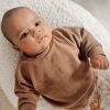 Kabeltrui Baby Cacao Bruin Oversized Babysweater Handgemaakt