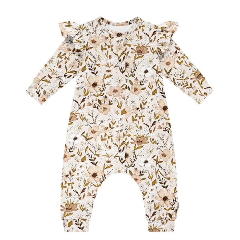 Roezel Boxpakje Vintage Bloom Bloementuin Ruffles Ruches Handgemaakt Babypakje Wikkelpakje Eerste Pakje Newbornkleding