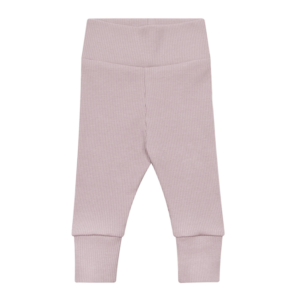 Legging Rib Oud Roze Lila Babybroekje Pastel Handgemaakt Babylegging