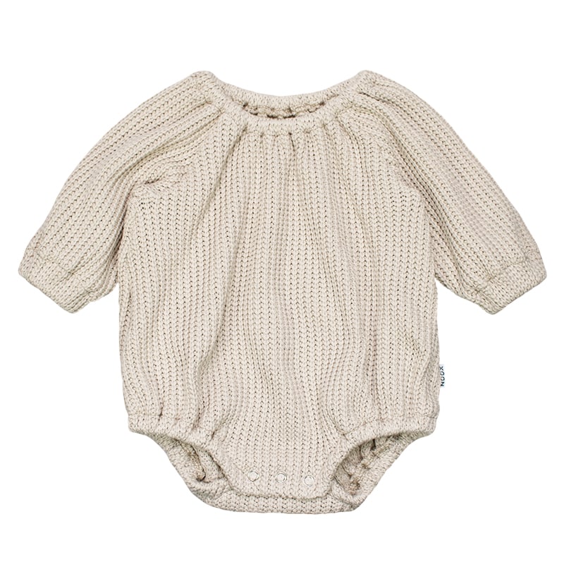 Bubbel Sweater Romper Baby Newborn Oversized Big Knit Naturel Gebreid Beige