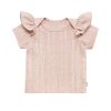 Roezel Shirtje Pointelle Zacht Roze Babyshirtje Ruches Handgemaakt Ruffles Newbornkleertjes Ajour