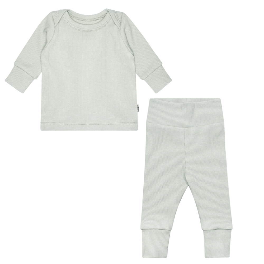 Setje Rib Zacht Mint XOOZ Mix Match Handgemaakte Babysetjes