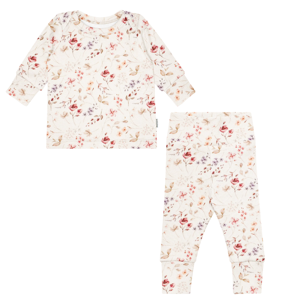 Setje Rib Veldboeket Babykleding Babysetje Eerste Pakje Geboortepakje Geboortesetje Newbornkleding Bloemetjes Handgemaakt Droogbloemen