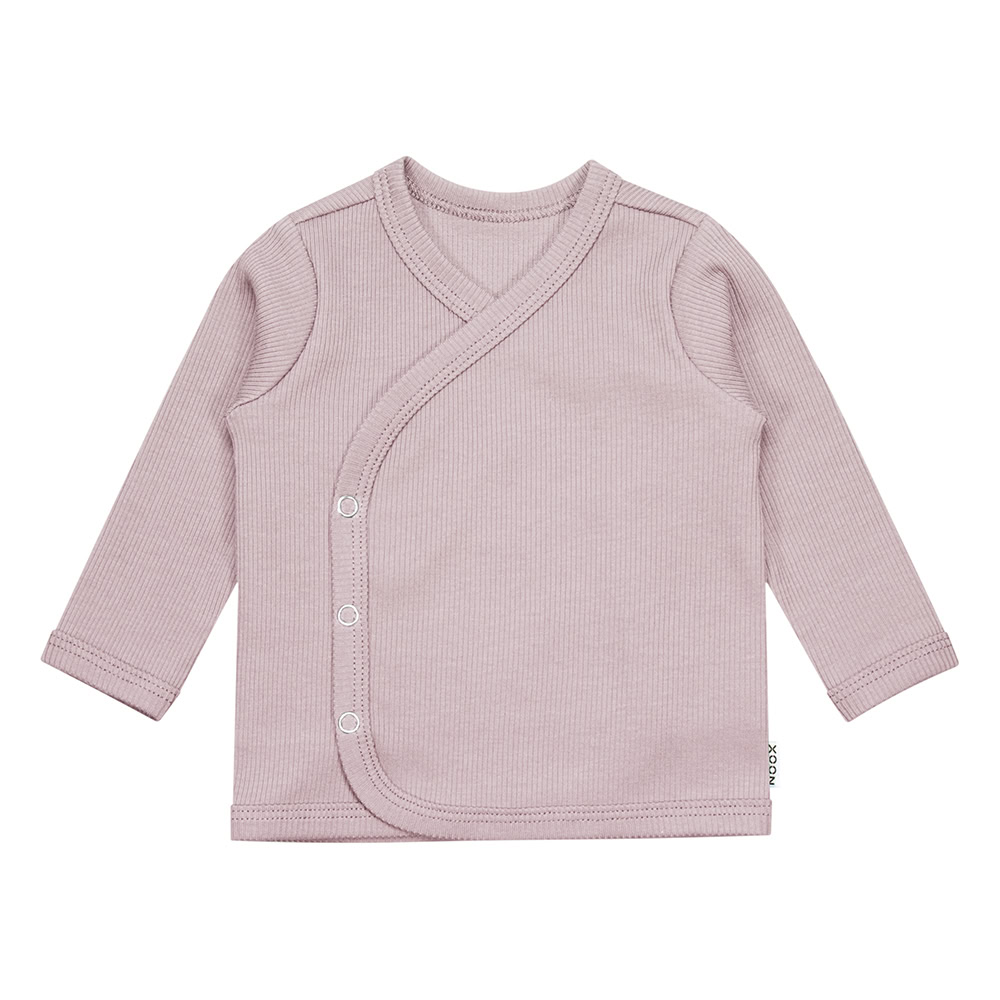 Overslag Shirtje Rib Oud Roze Newbornshirtje Wikkelshirtje Babyshirtje Newbornkleding Babytruitje Handgemaakt