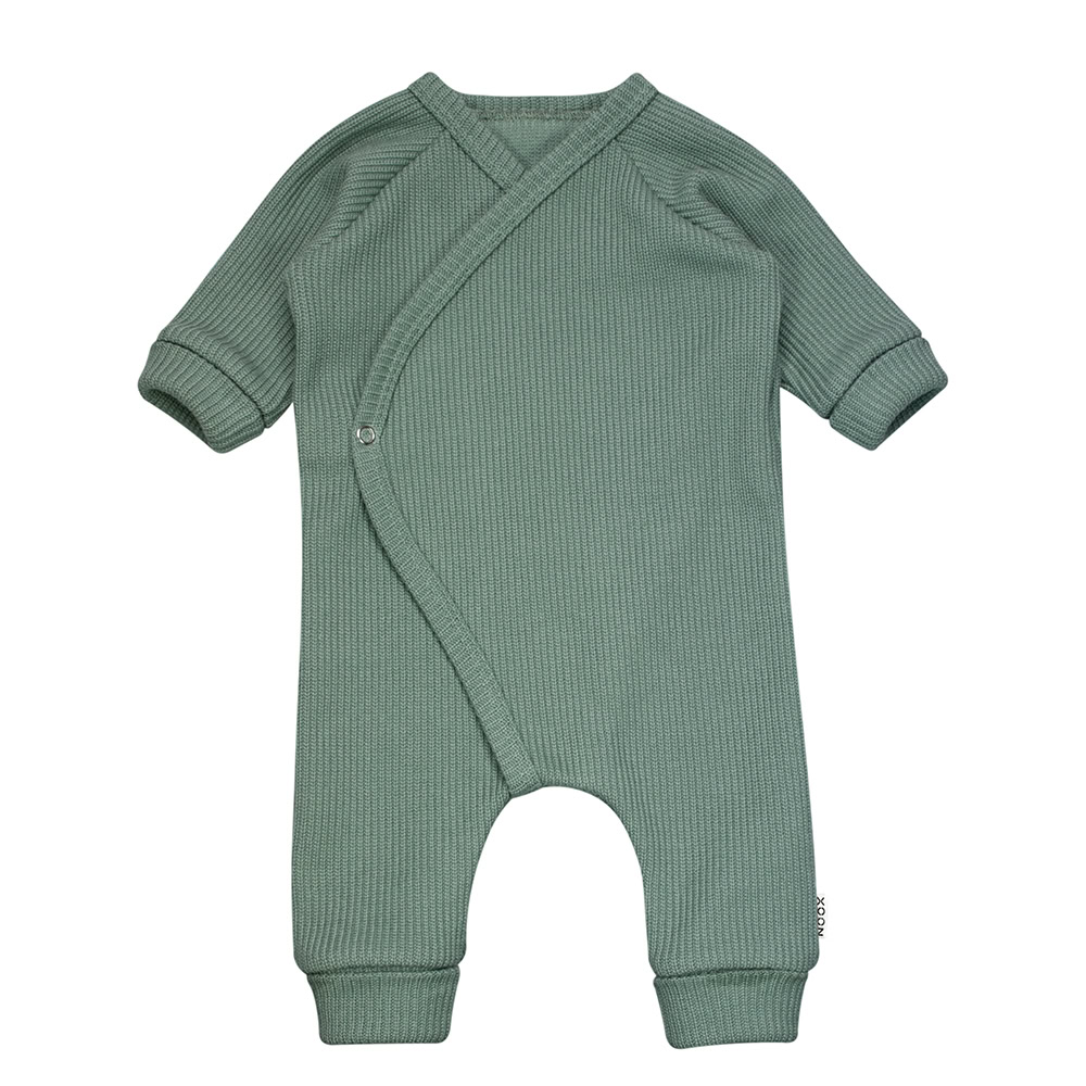 Overslag Boxpakje Gebreid Katoen Big Knit Kabel Oud Groen Jade Babypakje New Born Pakje