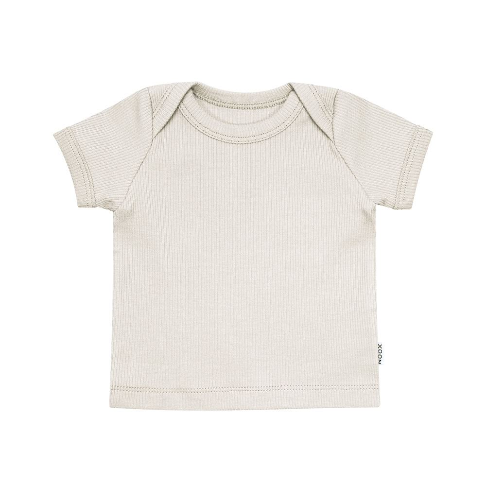 T-Shirtje Rib Beige Babyshirtje Newbornkleding Babykleding Handgemaakt Ribshirt