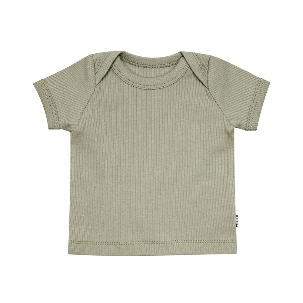 T-Shirtje Rib Olijf Groen Babyshirtje Newbornkleding Babykleding Handgemaakt Ribshirt