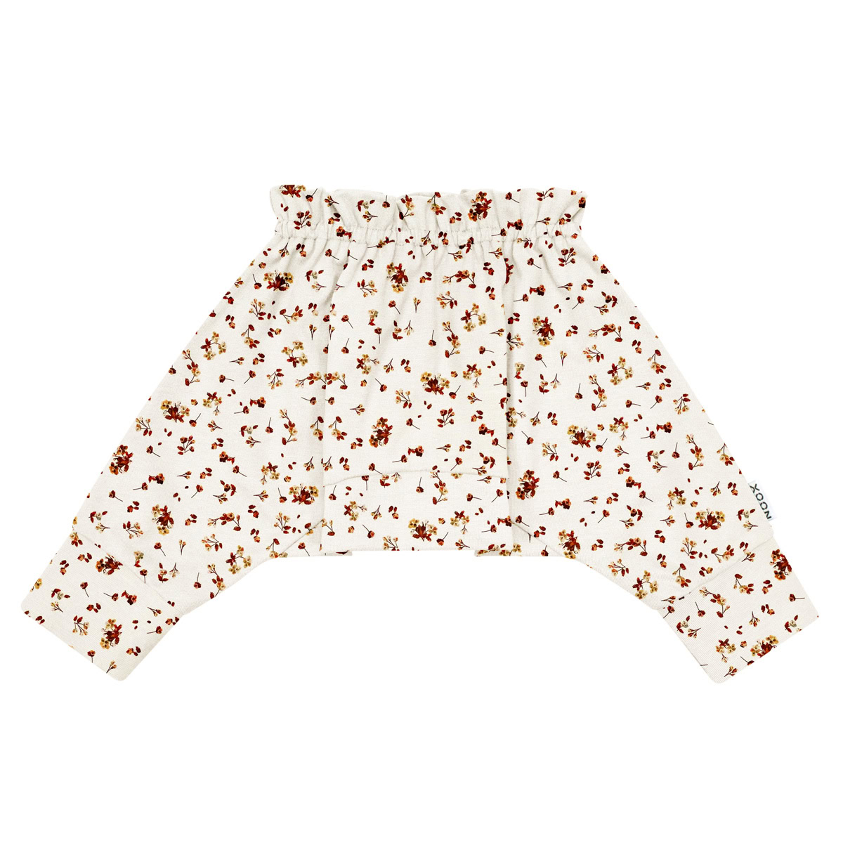 baggy-spreidbroek-bruine-bloemetjes-pavlik-bandage-heupdysplasie-campspreider-handgemaakt-spreidbroekkleding