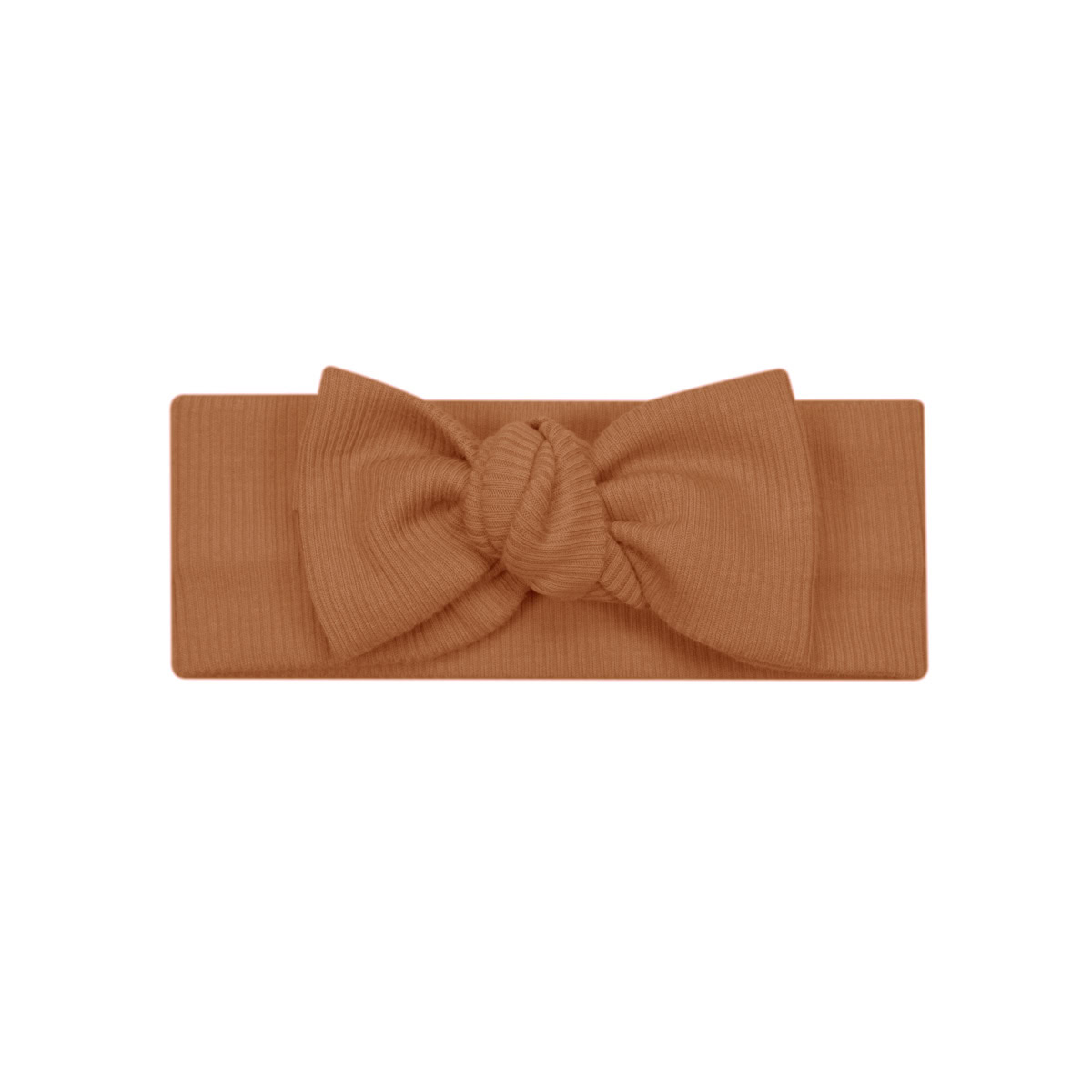 haarband-rib-cognac-peuter-baby-hoofdbandje-knoopbandje