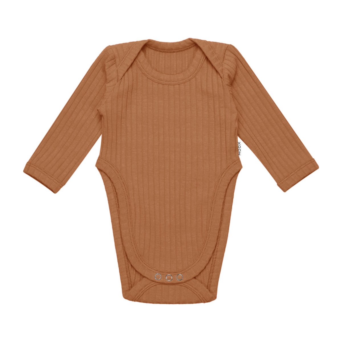 HipFit Romper | Brede Rib Cognac romper-brede-rib-cognac-heupdysplasie-hoge-uitsnede-pavlik-bandage-gipsbroek-spreidbroek-heupafwijking-handgemaakt