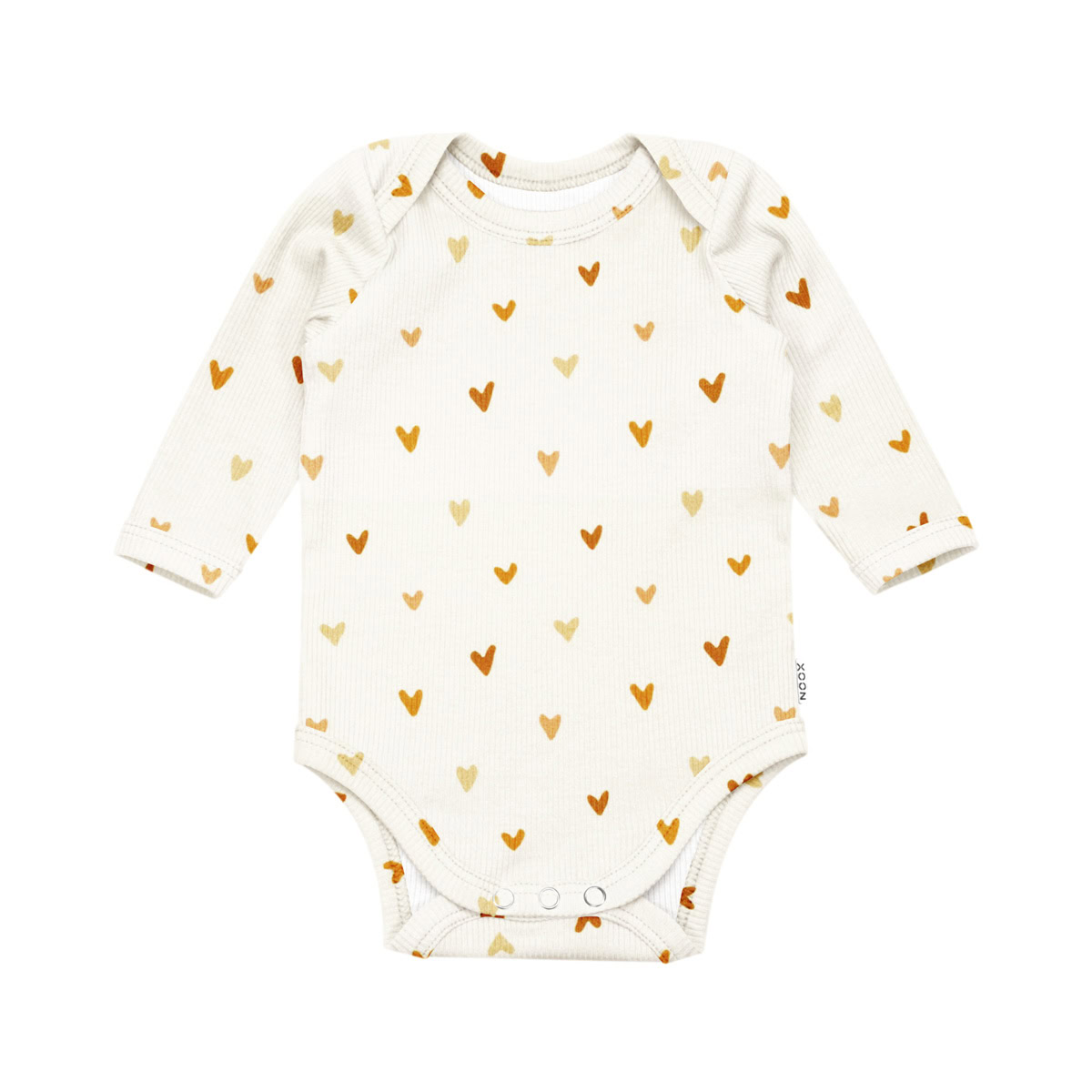 Romper | Rib Hartjes handgemaakte romper van katoenen ribtricot
