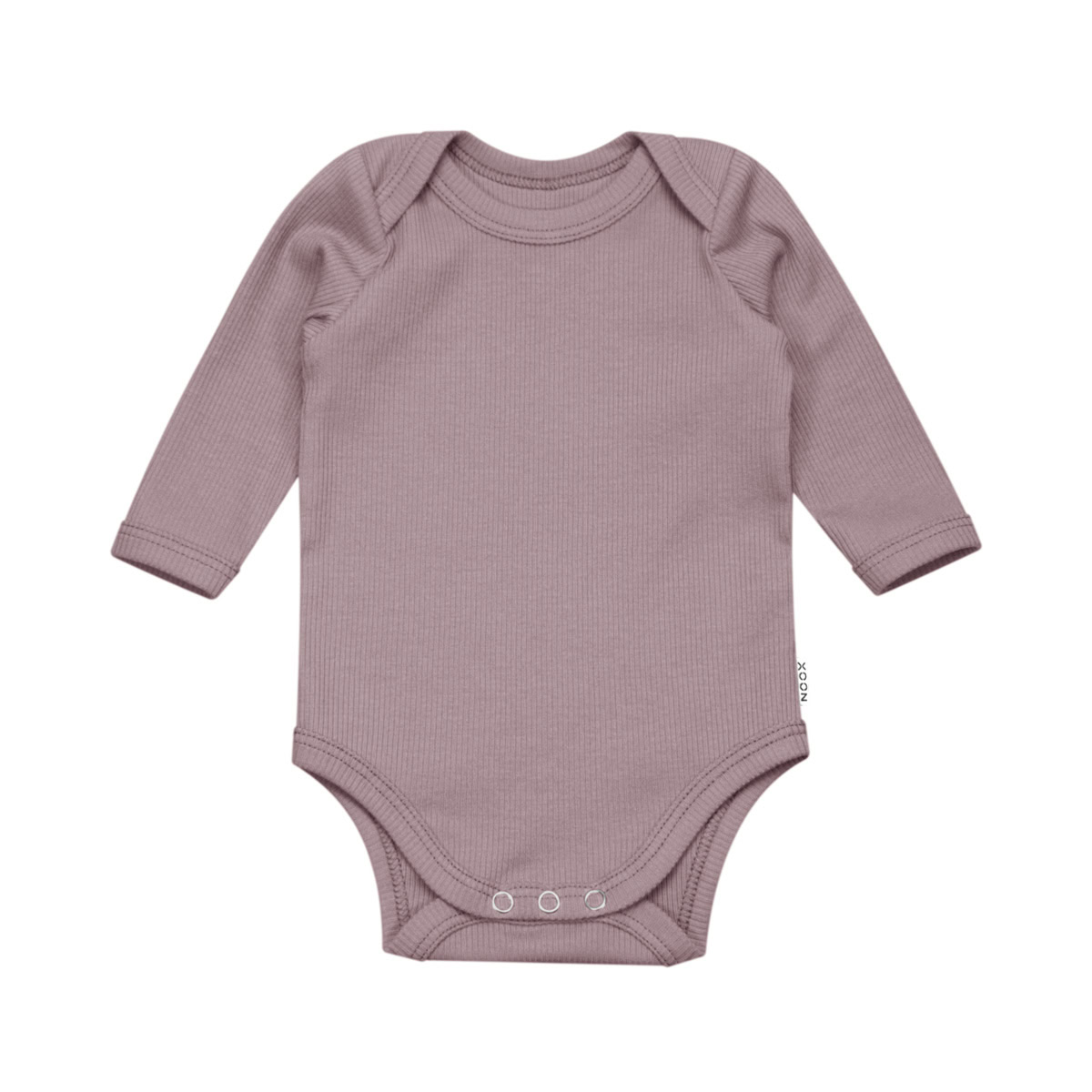 Romper | Rib Mauve handgemaakte romper van katoenen ribtricot