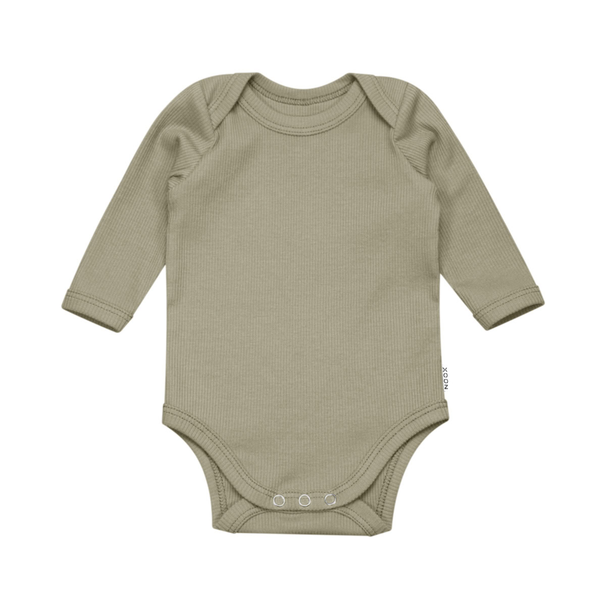 Romper | Rib Olijf Groen handgemaakte romper van katoenen ribtricot