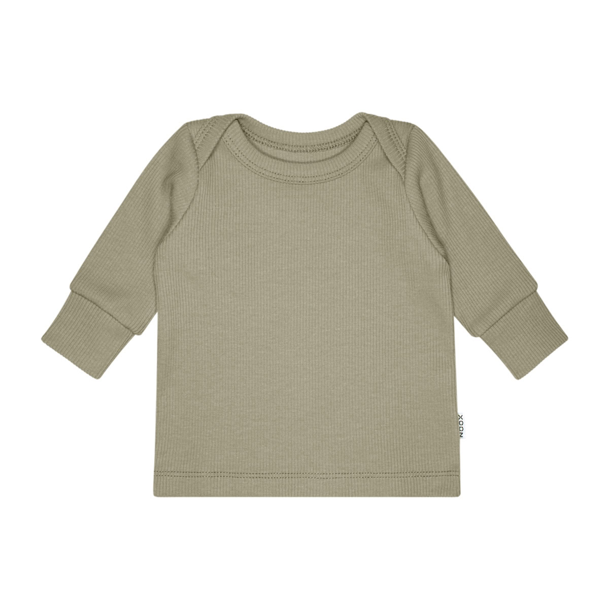 Shirt | Rib Olijf Groen handgemaakt shirt van xooz in katoenen ribtricot