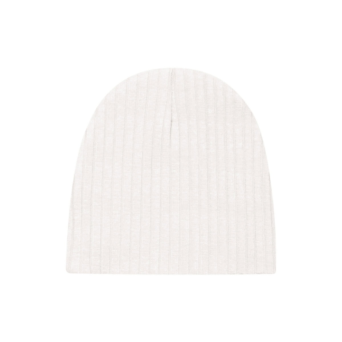 Beanie Muts | Brede Rib Ecru handgemaakte beanie muts