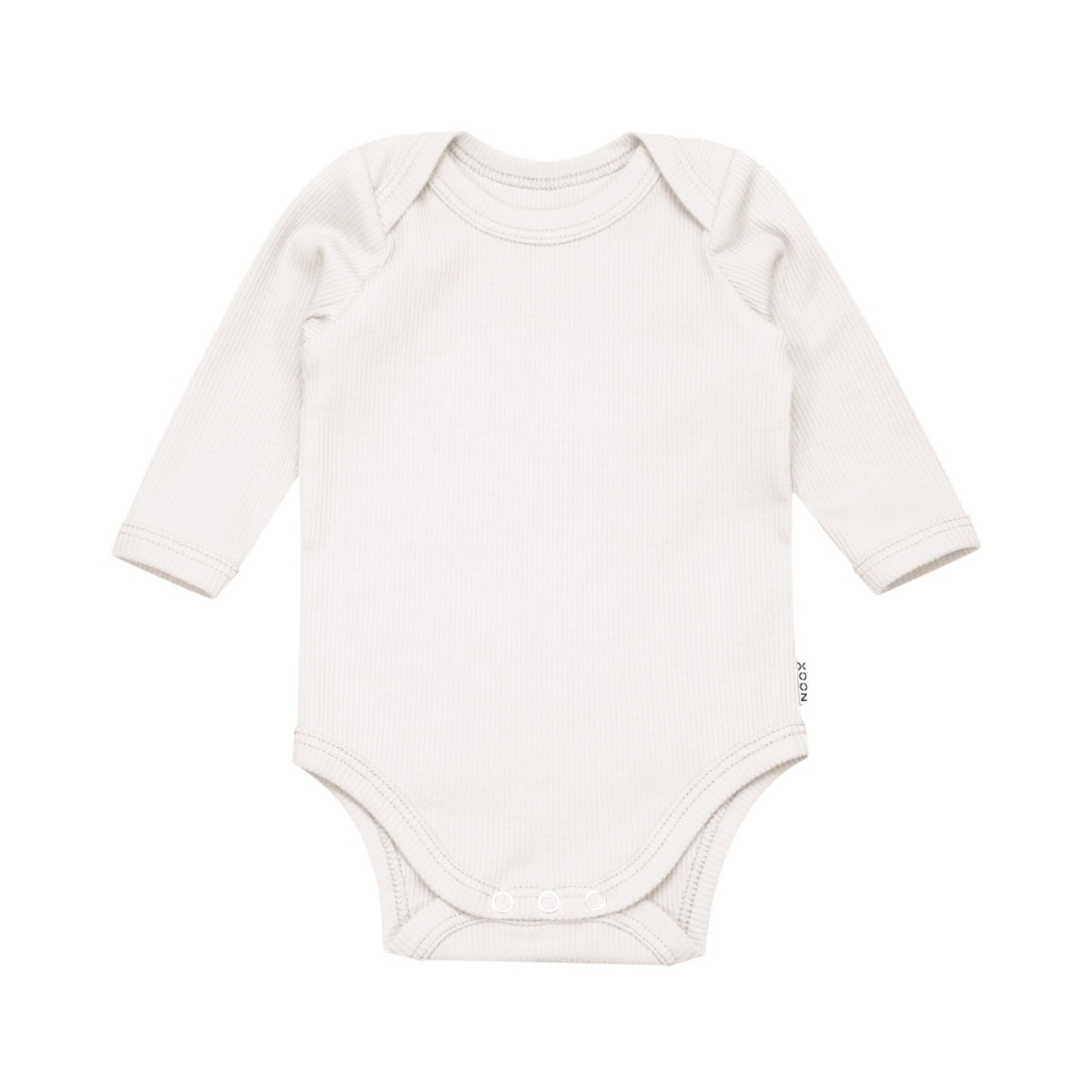 Romper | Rib Ecru handgemaakte romper van katoenen ribtricot
