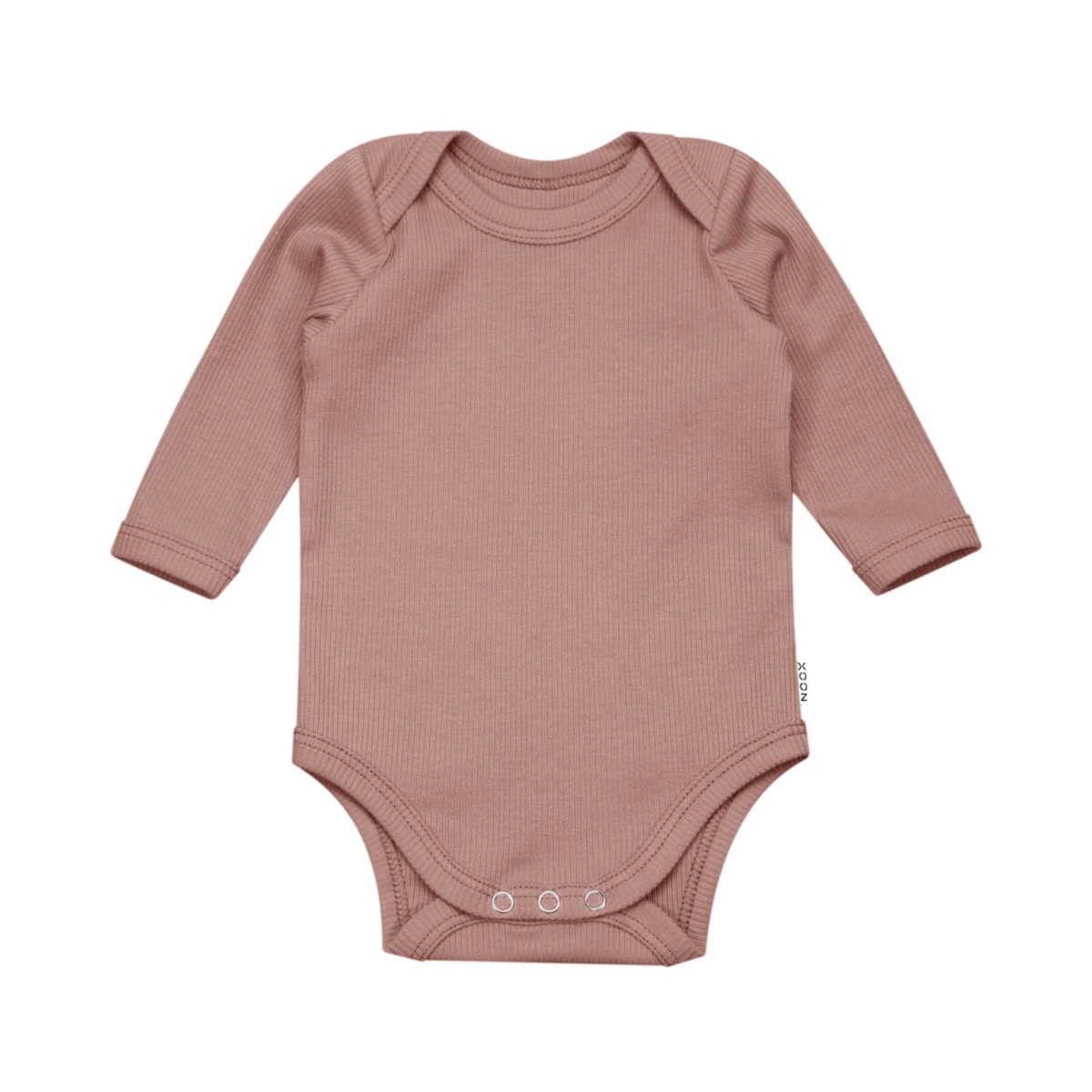 Romper | Rib Klei Roze handgemaakte romper van katoenen ribtricot