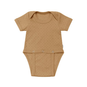 Speciale handgemaakte romper met korte mouwen voor baby's met een gipsbroek.