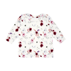 handgemaakt shirtje van ribjersey met bloemenprint
