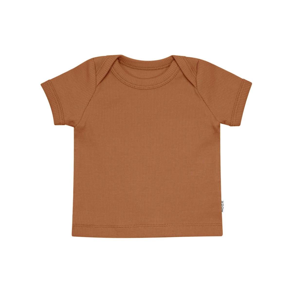 T-shirt | Rib Cognac - Afbeelding 1